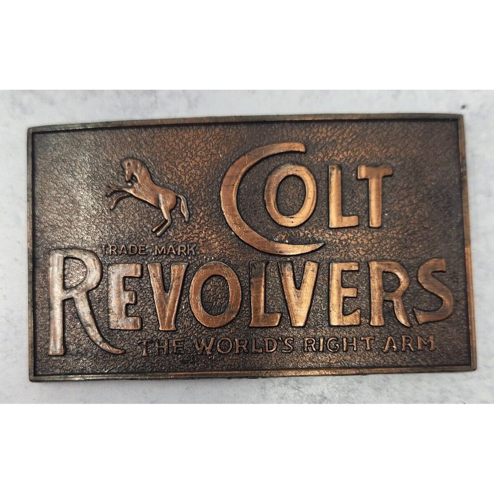 Vintage Style Colt Revolvers Belt Buckle Worlds Right Arm Cast Relief 4" x 2.25"